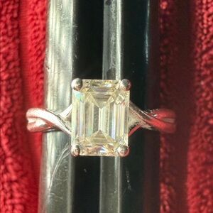 Sterling Silver Ring with Clear Gemstone